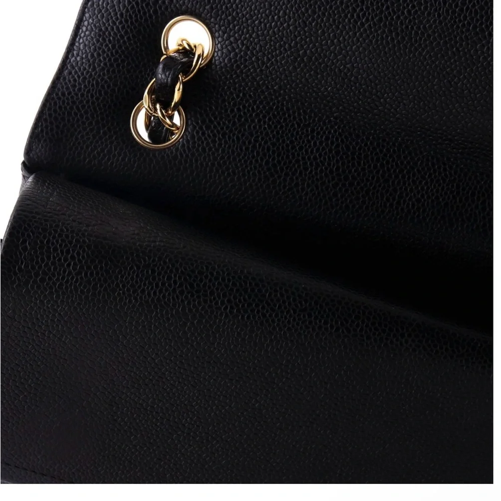 Chanel Black Quilted Leather Bag- caviar maxi in gold details (2014-2015) - Picture 8 of 11